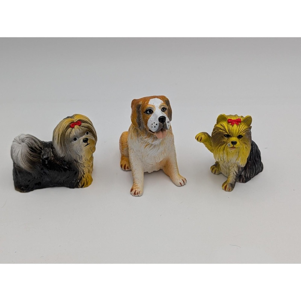 New Ray Dog‎ Plastic Yorkshire Terrier St Bernard Shih Tzu Lot of 3